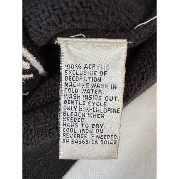 VTG Allison Daley Women SM Black Pink Zip Up Sweater Crazy Cat Lady - Picture 9 of 12